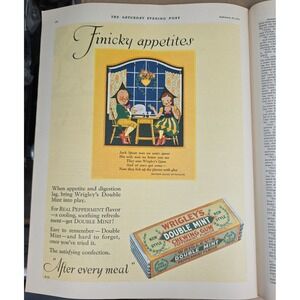 1927‎ Ad Wrigley's Double Mint Chewing Gum Peppermint Flavor